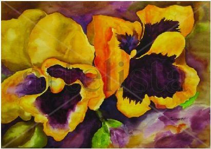 Pensamientos Watercolour Paper Floral Painting