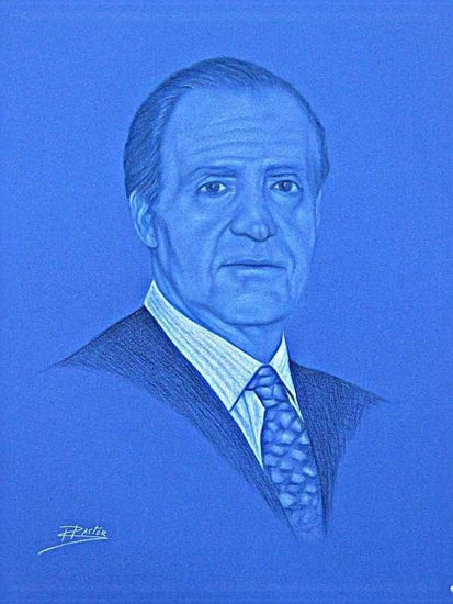 El Rey D. Juan Carlos I. Pastel Papel Retrato