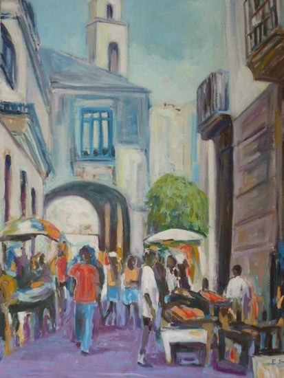 Calle de Cartagena Oil Canvas Landscaping