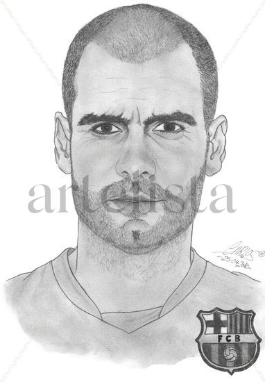 Pep Guardiola Grafito Papel Retrato