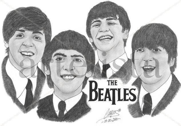 The Beatles Graphite Paper Portrait