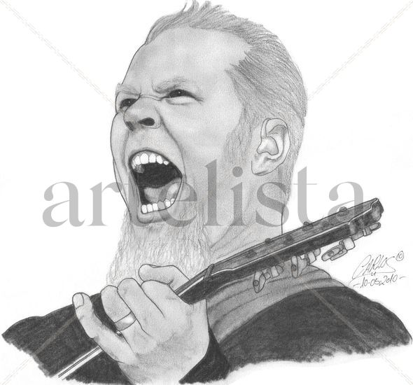 James Hetfield - Metallica Graphite Paper Portrait