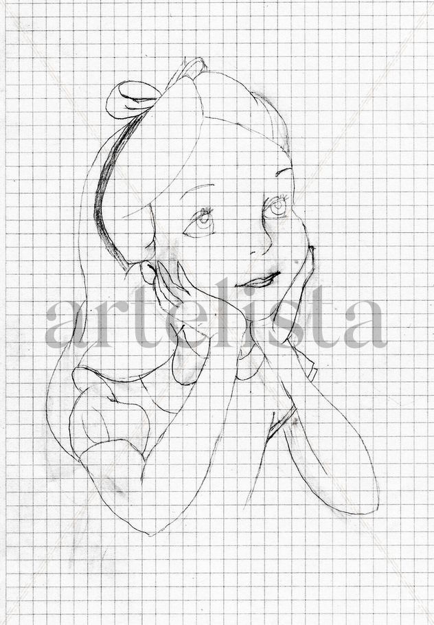 Boceto Alicia en el País de las Maravillas - Disney