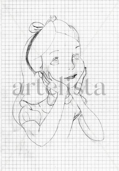 Boceto Alicia en el País de las Maravillas - Disney Tinta