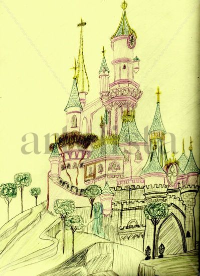 Castillo Bella Durmiente Disneyland Paris Pencil