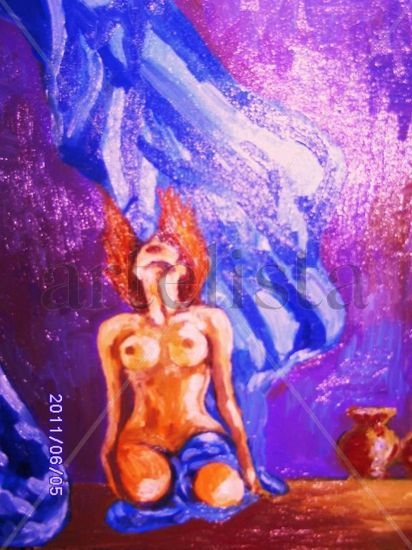 LA MAJA HACE MAGIA Oil Canvas Nude Paintings