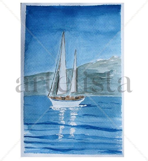 Velero Watercolour Paper Marine Painting