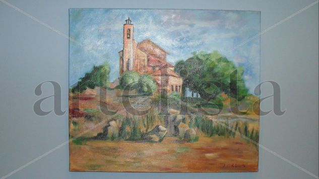 La Ermita De San Miguel en Navarra Oil Canvas Landscaping