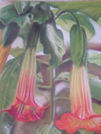 DATURAS Pastel Paper Floral Painting