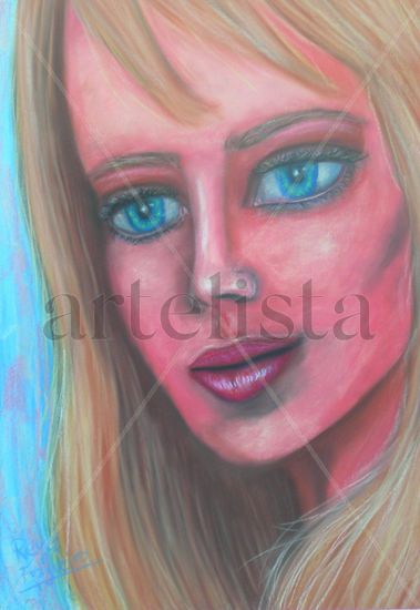 Una chica imaginaria. Pastel Papel Retrato