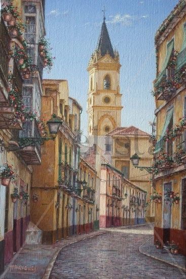 Calle Trinidad Oil Canvas Landscaping