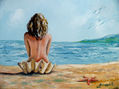 DAMA DESNUDA FRENTE AL MAR