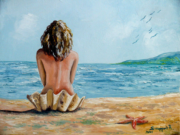 DAMA DESNUDA FRENTE AL MAR