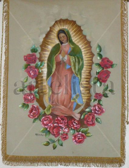 Virgen  de Guadalupe Óleo Tela Figura