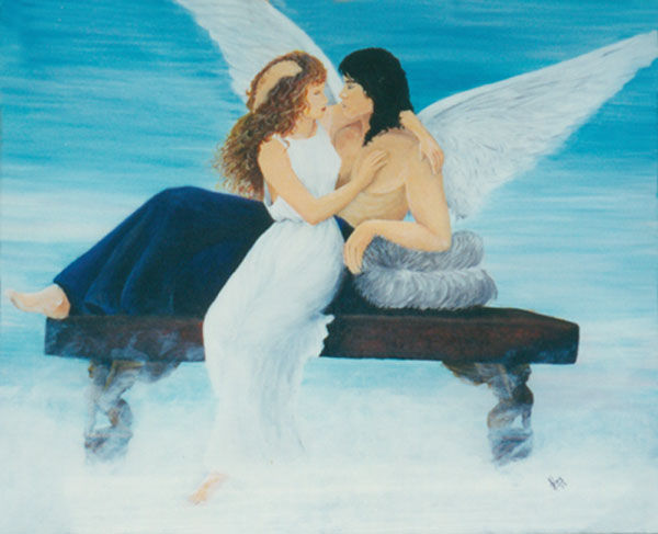 Angel de amor Acrylic Panel Figure Painting