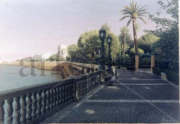 ALAMEDA Óleo Tabla Paisaje