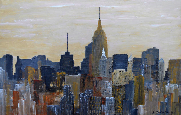 Nueva York: Ciudad dorada al atardecer Acrylic Panel Landscaping