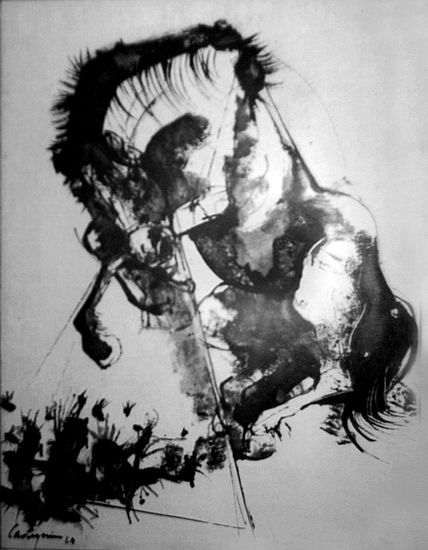 Caballo Criollo Ink Paper Figure Painting