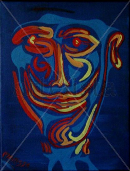 Rostro azul. Acrylic Canvas Others