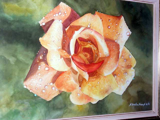 Rosa Watercolour Paper Floral Painting