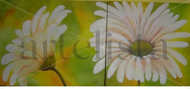 MARGARITAS Oil Canvas Floral Painting