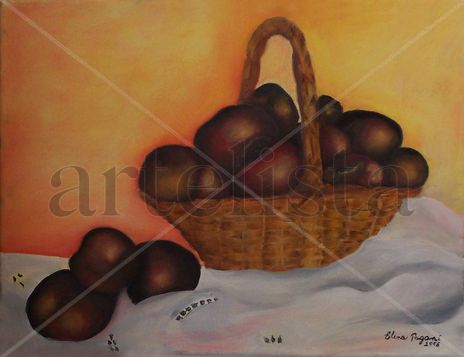 Canasta con ciruelas