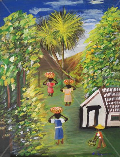 PAISAJE HAITIANO Acrylic Canvas Landscaping