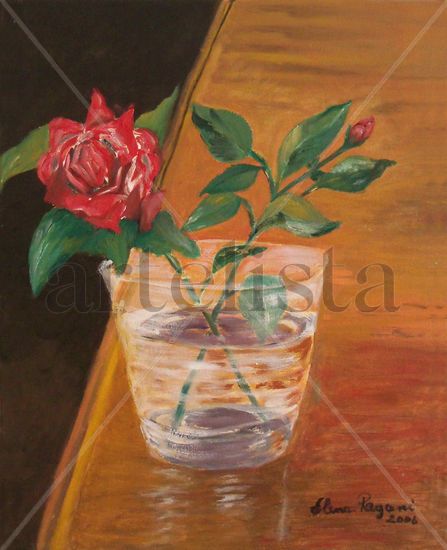 LA ROSA Acrylic Canvas Floral Painting