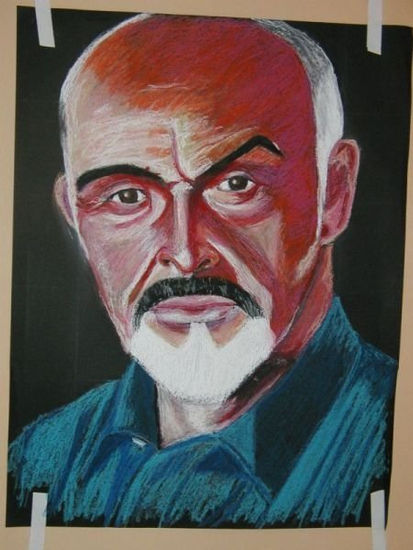 Retrato de actor Pastel Paper Portrait