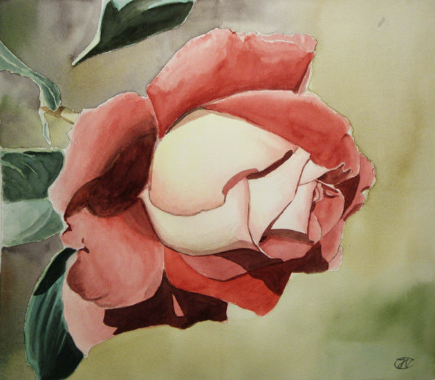 Rosa amarilla Watercolour Paper Floral Painting