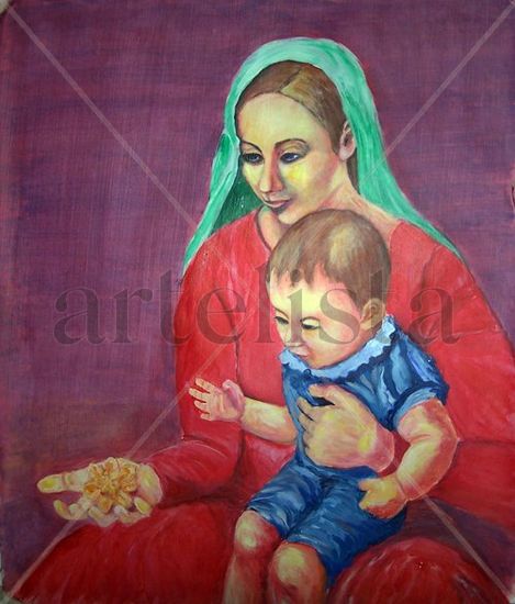 La Madonna Acrylic Canvas Figure Painting