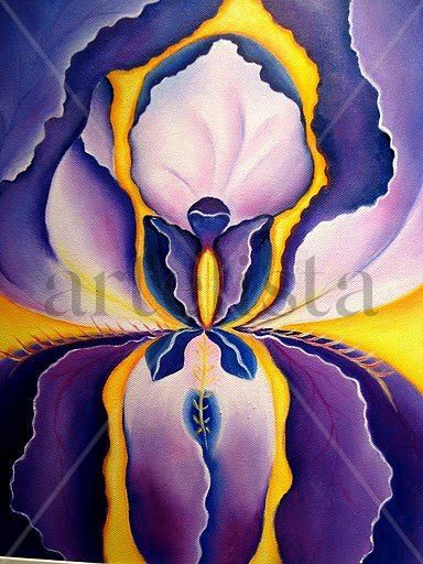 Lirio azul Oil Canvas Floral Painting