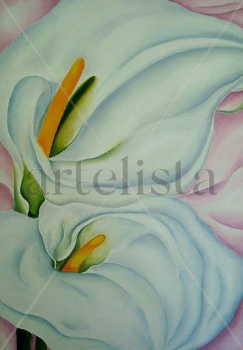 Lirios blancos Oil Canvas Floral Painting