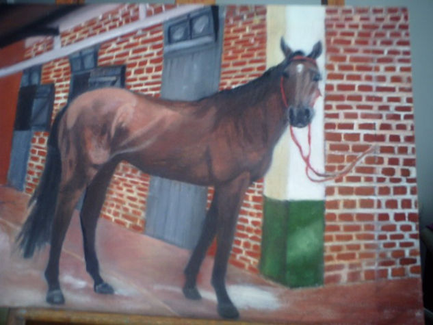 Invasor en el Stud Oil Canvas Landscaping