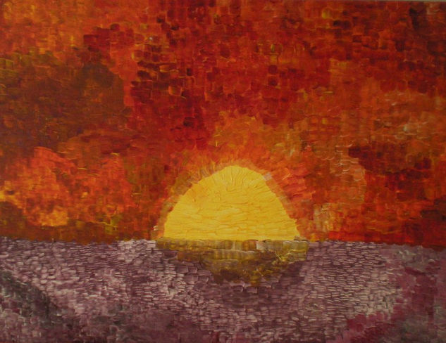 Atardecer según Van Gogh Acrylic Canvas Landscaping