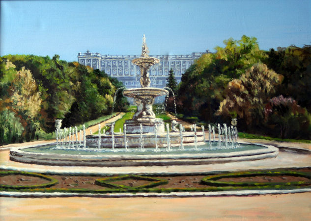 Jardines del Moro, Madrid Oil Canvas Landscaping