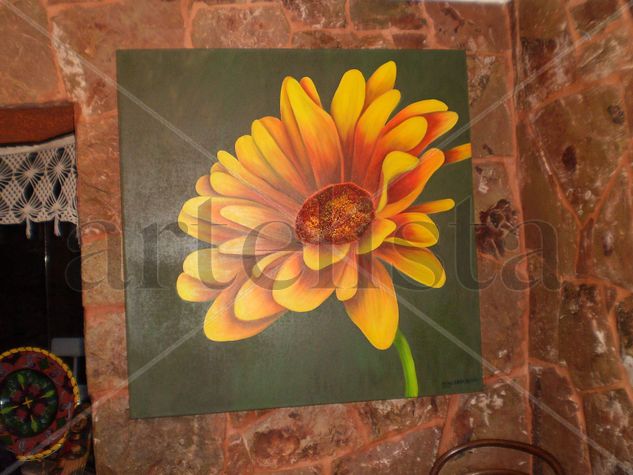 Gerbera amarilla Oil Canvas Landscaping