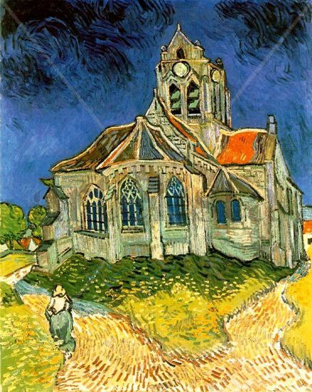 Église d'Auvers-sur-Oise (Iglesia de Auvers) Óleo Lienzo Paisaje