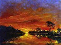 APUNTE_ARREBOL_RIO_MAGDALENA Oil Canvas Landscaping