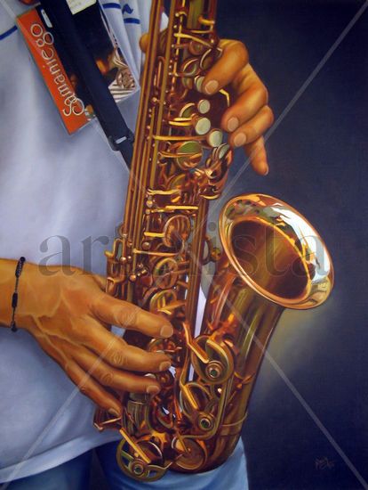 SOLO DE SAXO Oil Canvas Figure Painting