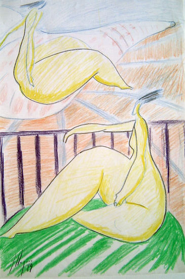 Dos mujeres sentadas Pencil