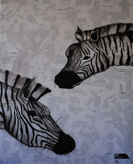 Zebra Mixed media Canvas Animals