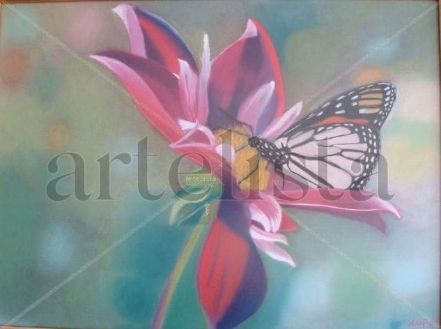 Flor. Pastel Papel Paisaje