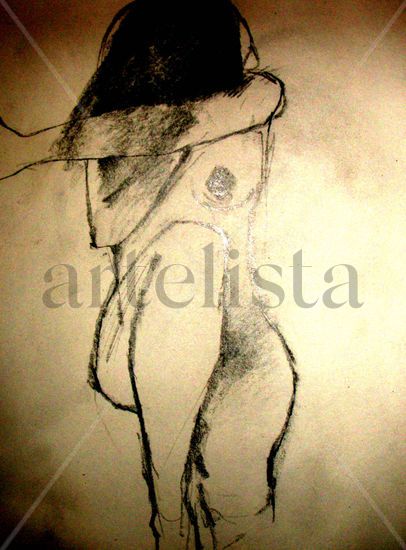 el silencio de un passeo Mixed media Card Nude Paintings