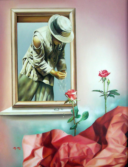 El cultivador de rosas Oil Canvas Still Life Paintings