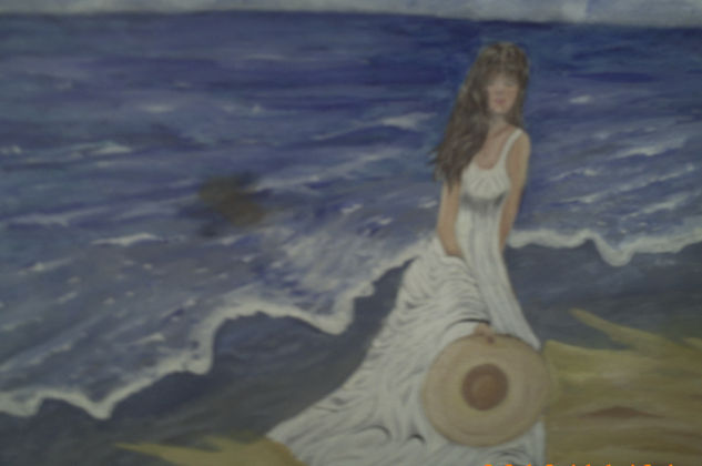 Paseando en la playa Oil Canvas Landscaping