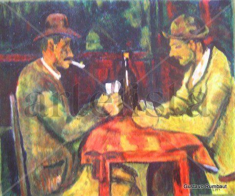 Jugadores de cartas Acrylic Card Figure Painting