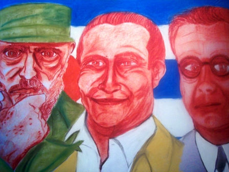 Los tres chiflados 1 Pastel Paper Figure Painting