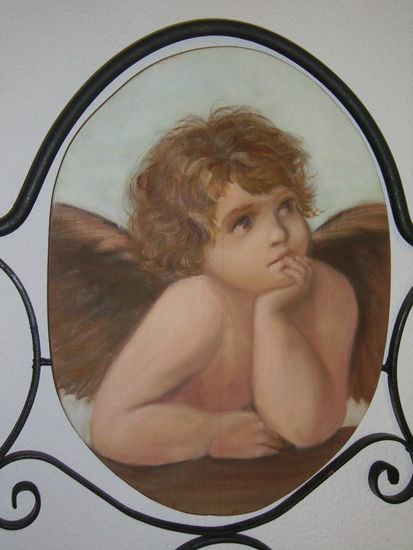 ANGEL Óleo Tabla Figura