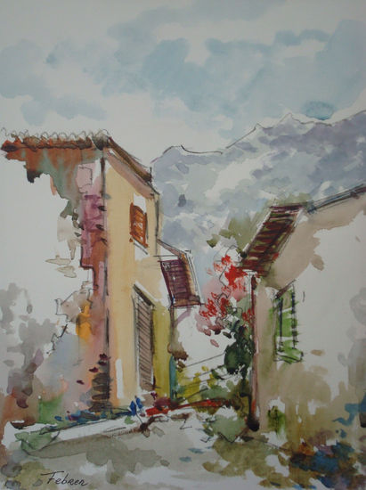 CALLE DE DEIÀ Watercolour Card Landscaping